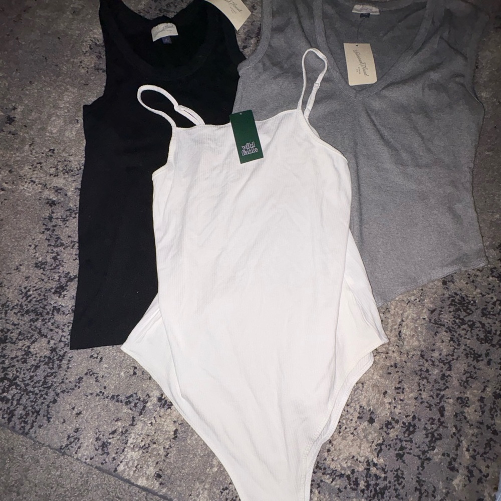 Universal Thread Women's Bodysuits - Black, White, Gray